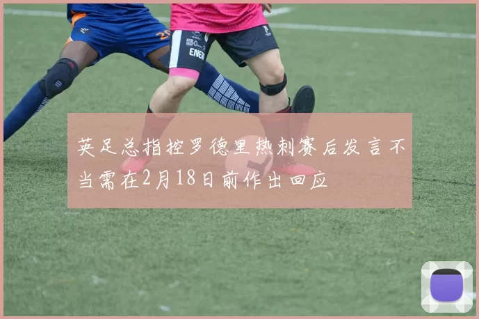 英足总指控罗德里热刺赛后发言不当需在2月18日前作出回应
